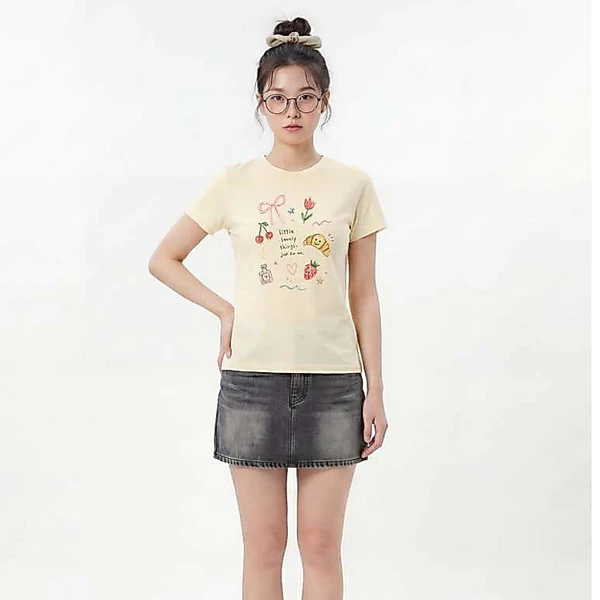 Áo thun Nữ Baby fit Graphic Little Lovely LIMEORANGE LO26111129