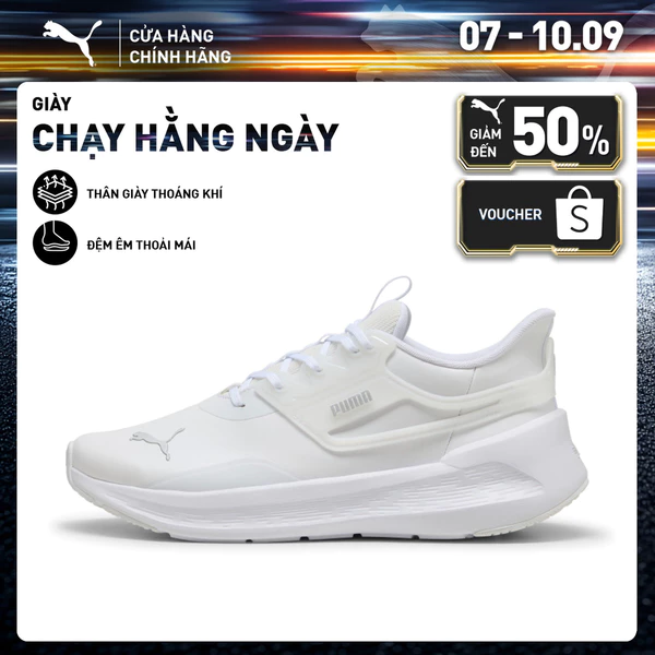 Giày Chạy Bộ PUMA Unisex Softride Symmetry SL White-Silver Màu Trắng