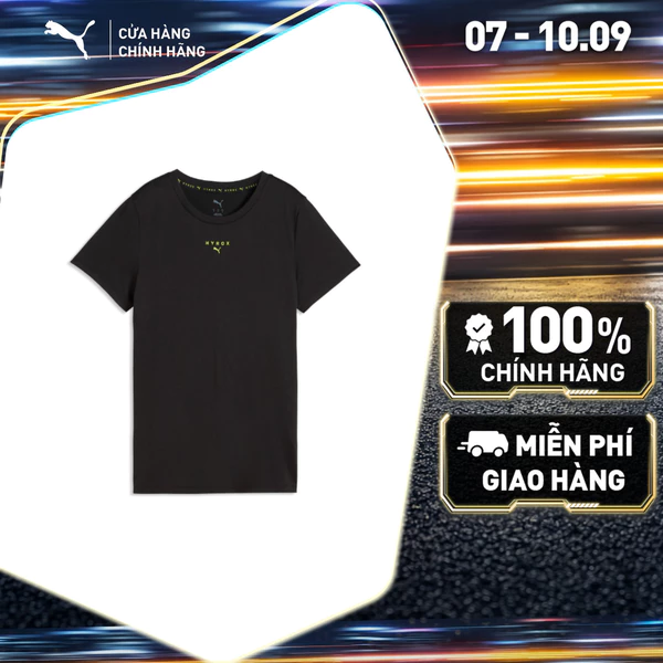 Áo Thun Thể Thao Tập Luyện PUMA Nữ W X HYROX POLY GRAPHIC Black Màu Đen