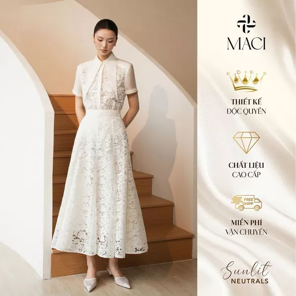 Chân Váy Ren Xoè Bổ Mảnh 2 Lớp MACI MCVCVTR0379 Thời Trang Nữ Thiết Kế Độc Quyền