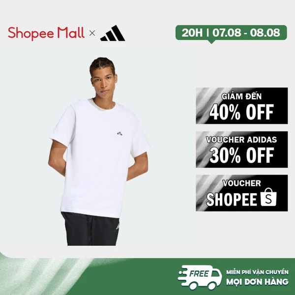 [Duy nhất 8.8 - VOUCHER 30%]adidas Phong cách sống ÁO THUN GRAPHIC SUMMER SLIDE CÓ VIỀN Nam trắng JZ4995
