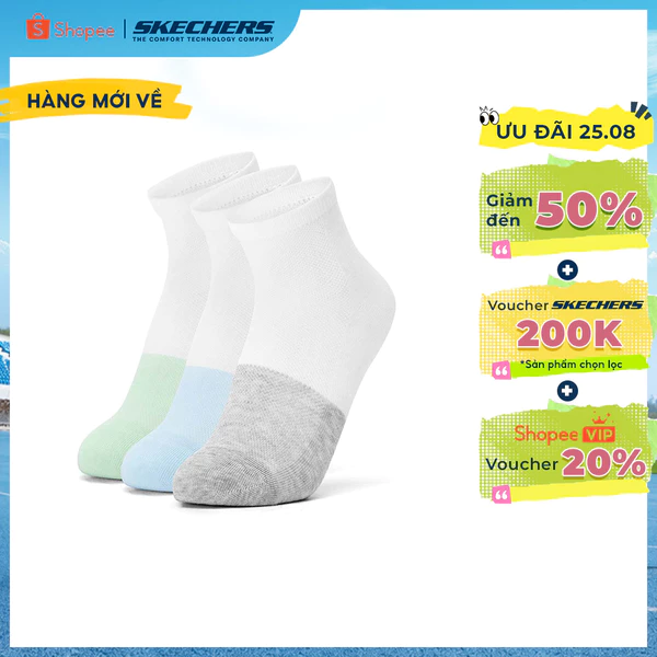 Vớ Thể Thao Trẻ Em Skechers Socks Quarter Socks (3 Pairs) - L226K043-06J2
