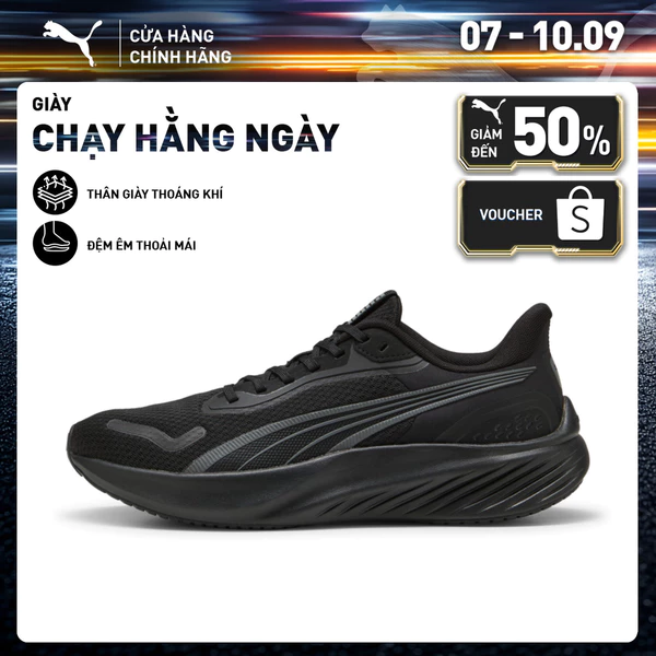 Giày Chạy Bộ PUMA Unisex Pounce Lite Black-Cool Dark Gray Màu Đen