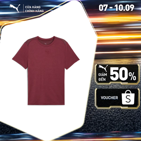 Áo Thun Thể Thao PUMA Nam M CLOUDSPUN TEE Ruby Shimmer Heather Màu Đỏ