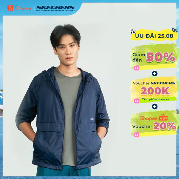 Áo Khoác Có Nón Nam Skechers Walking Performance Hooded Jacket - SP325M369-02MZ