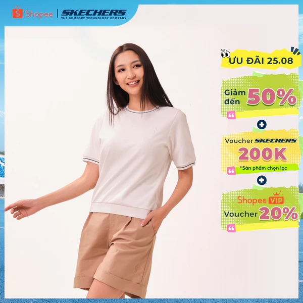 Áo Thun Tay Ngắn Nữ Skechers Skechers Authentic Lounge Short Sleeve Tee - SL226W189-00QF