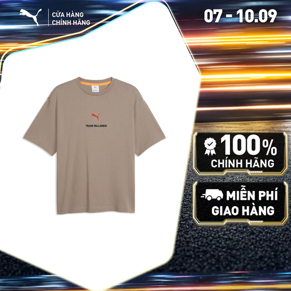 Áo Thun Thể Thao PUMA Nam McLaren Racing Graphic Tee2 Mouse Gray Màu Be