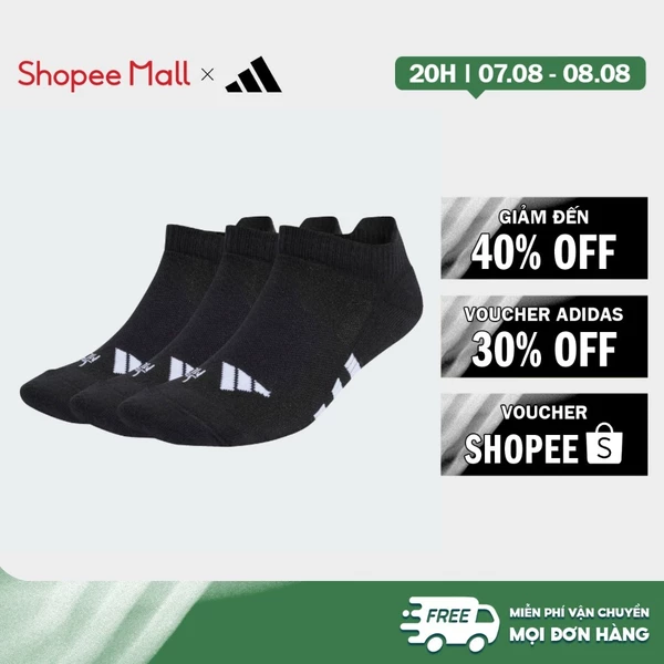 [Duy nhất 8.8 - VOUCHER 30%]adidas Gym & Training Bộ 3 Đôi Tất Cổ Thấp Lót Đệm Chuyên Dụng Unisex Đen IC9518