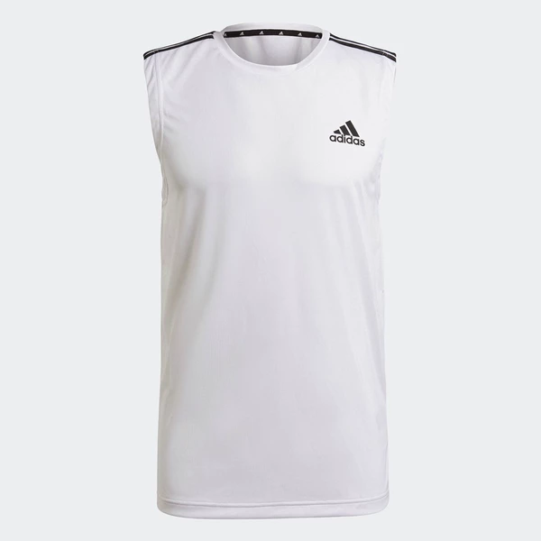 adidas Gym & Training AEROREADY Designed To Move Sport 3-Stripes Tank Top Men White GM2158