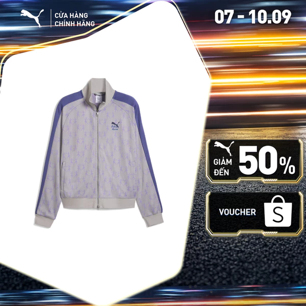 Áo Khoác Thời Trang PUMA Unisex x KIDSUPER T7 Jacket Gray Echo-AOP Màu Xám