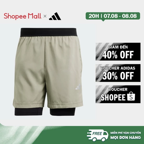 [Duy nhất 8.8 - VOUCHER 30%]adidas Gym & Training Quần Short 2 Trong 1 Tập Gym Nam màu xanh lá IR8598