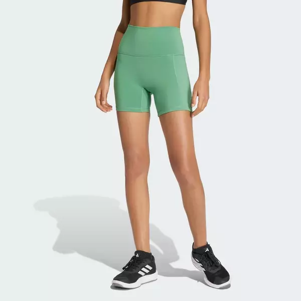 adidas Gym & Training Quần Legging Ngắn 3 Stripes Studio All Me Booty Nữ màu xanh lá KV4682