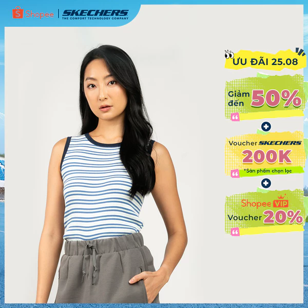 Áo Thun Không Tay Nữ Skechers Skechers Authentic - Iconic Sleeveless Tee - SL425W469-02P3