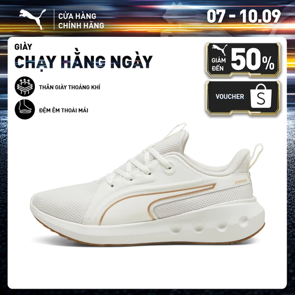 Giày Chạy Bộ PUMA Unisex Softride Carson Warm White-Gold Màu Trắng
