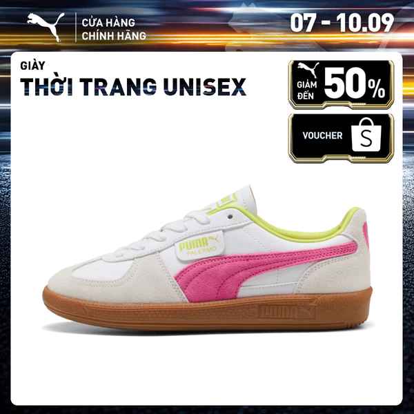 Giày Thời Trang PUMA Unisex Palermo Lth White-Fluro Pink Pes Màu Trắng