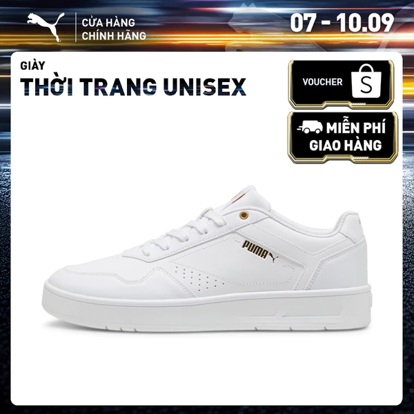 Giày Thể Thao PUMA Unisex Court Classic White-Gold Màu Trắng