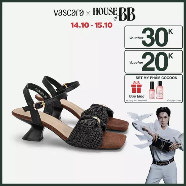 Vascara Giày Sandals Quai Đan Trang Trí - SDN 0874
