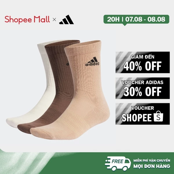 [Duy nhất 8.8 - VOUCHER 30%]adidas Lifestyle & Basketball Cushioned Crew Socks 3 Pairs Unisex White IC1315
