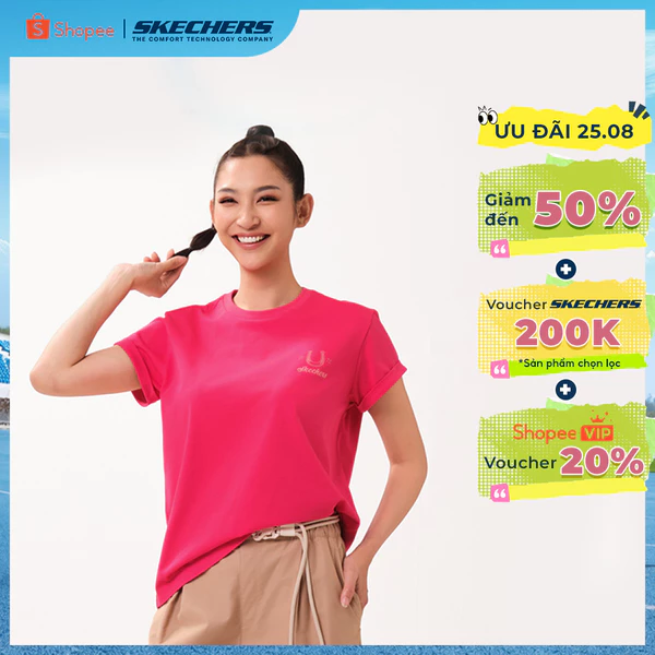 Áo Thun Tay Ngắn Nữ Skechers CNY Short Sleeve Tee - SL126W529-00FA