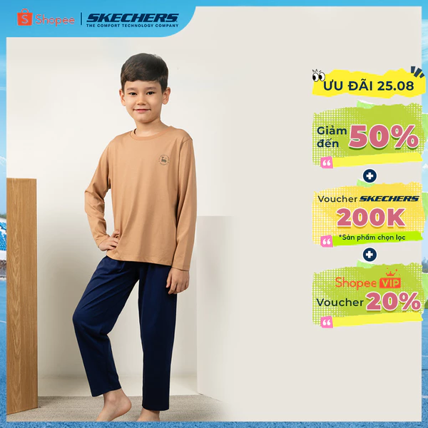 Pajamas Set Trẻ Em Skechers Home Wear Pajamas Set - SL325K285-01BN Online Sale