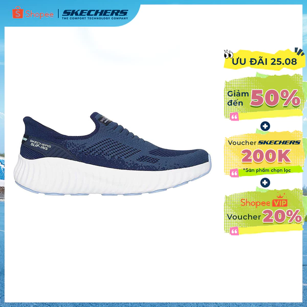 Giày Thể Thao Nữ Skechers Slip-ins Performance GOrun Now Briar - 129375-NVBL Air-Cooled Goga Mat