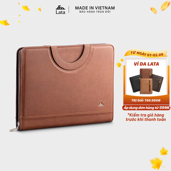 Ví Lata (Thời trang nam đựng tài liệu A4 - Ví da CT12)