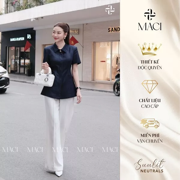 Quần Suông Gân Giữa MACI MCQQATR0063 Thời Trang Nữ Thiết Kế Độc Quyền