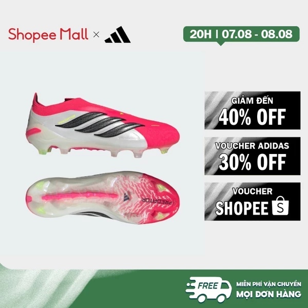 [Duy nhất 8.8 - VOUCHER 30%]adidas Bóng đá Giày Đá Bóng Không Dây Sân Cỏ Thật Đất Cứng Predator Elite Unisex Đỏ JS0407