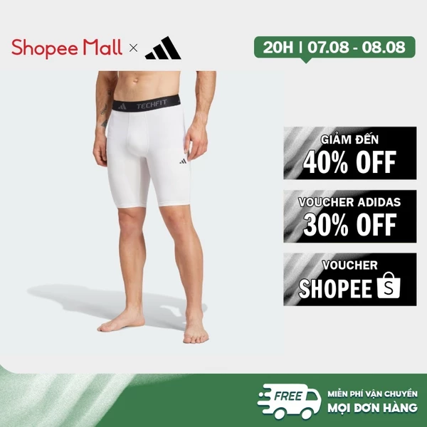 [Duy nhất 8.8 - VOUCHER 30%]adidas Gym & Training TECHFIT Compression Training Short Tights Men White IW5838