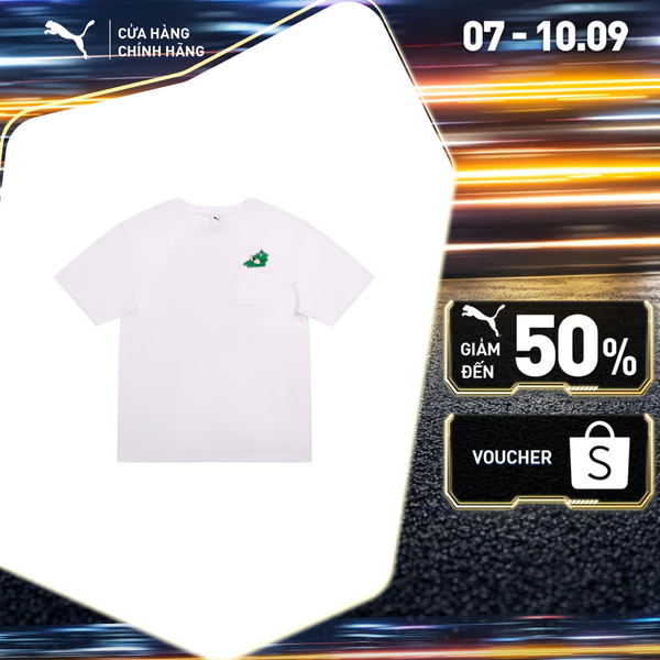 Áo Thun Thời Trang Tay Ngắn PUMA Unisex GRAPHIC Super Pocket T White Màu Trắng