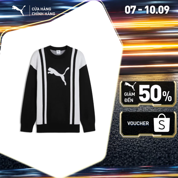 Áo Thun Thời Trang PUMA Unisex FUTURE ARCHIVE Sweater Black-White Màu Đen