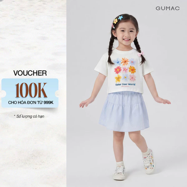 Áo Thun Trẻ Em GUMAC Form Suông Cổ Tròn Tay Ngắn Cotton 2 Chiều In Họa Tiết ATGG08051