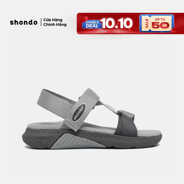 Giày Sandal Nam Nữ Shondo F7R Nhẹ Đi Học Đi Chơi Màu Xám F7R2021