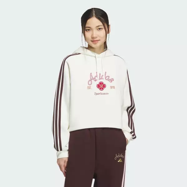 adidas Phong cách sống ÁO SWEATSHIRT CÓ MŨ LUNAR NEW YEAR Nữ trắng KH2695