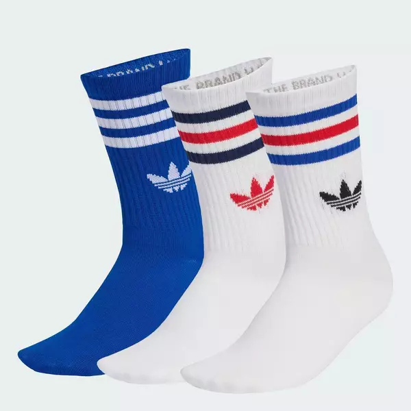 adidas Lifestyle 3-Stripes Crew Socks 3 Pairs Unisex White KD8252