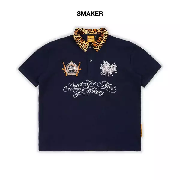 [SMAKER] Áo thun polo form ngắn màu xanh dương đậm - POLO DON’T GET MAD IN NAVY