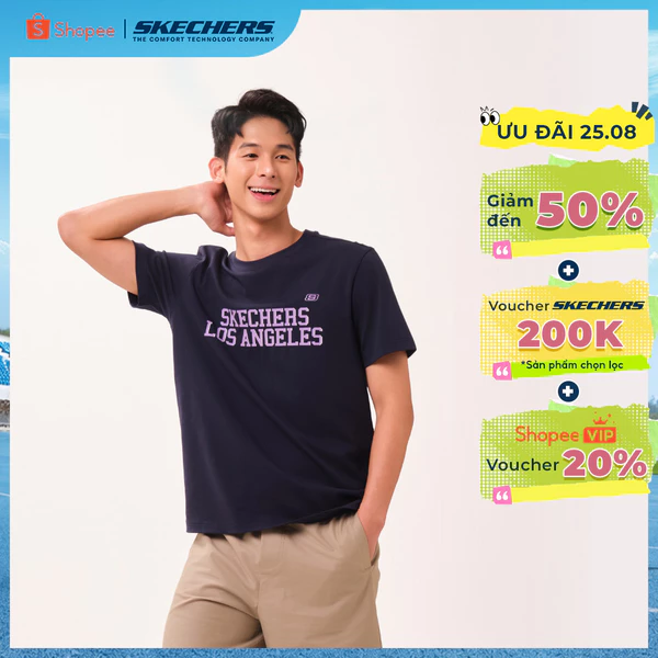 Áo Thun Tay Ngắn Nam Skechers Skechers Authentic Iconic Short Sleeve Tee - SL226M231-002Z