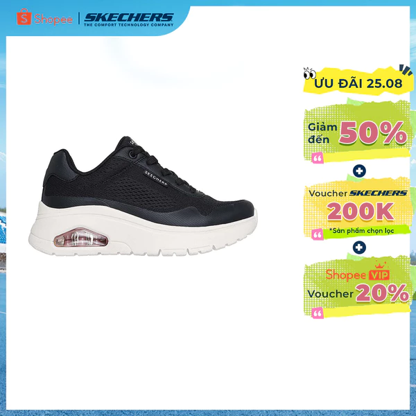 [ĐỘC QUYỀN ONLINE] Giày Thể Thao Nữ Skechers Street UNO Flex Spring On Air-177794-BLK Memory Foam