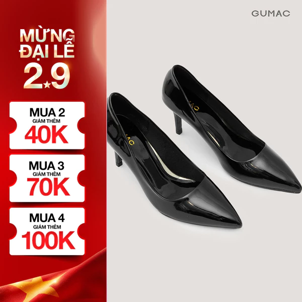Giày cao gót GUMAC chất liệu da bóng cao 7cm GD12073