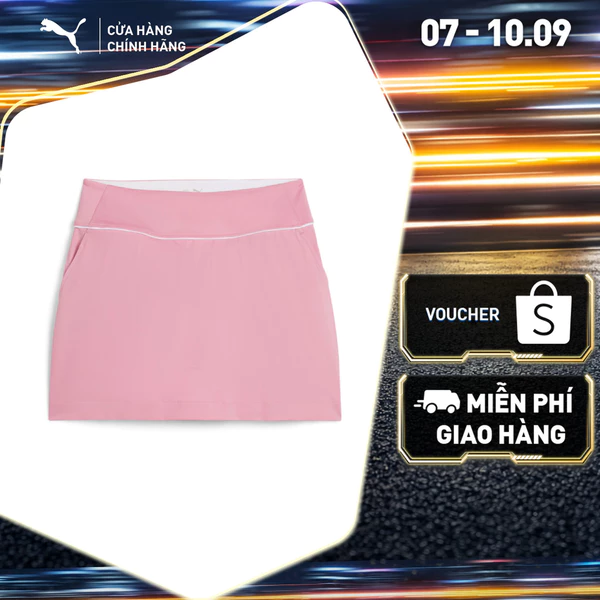 Váy Thể Thao Golf PUMA Nữ W Blake Piped Knit Skirt Mauved Out-White Glow Màu Hồng