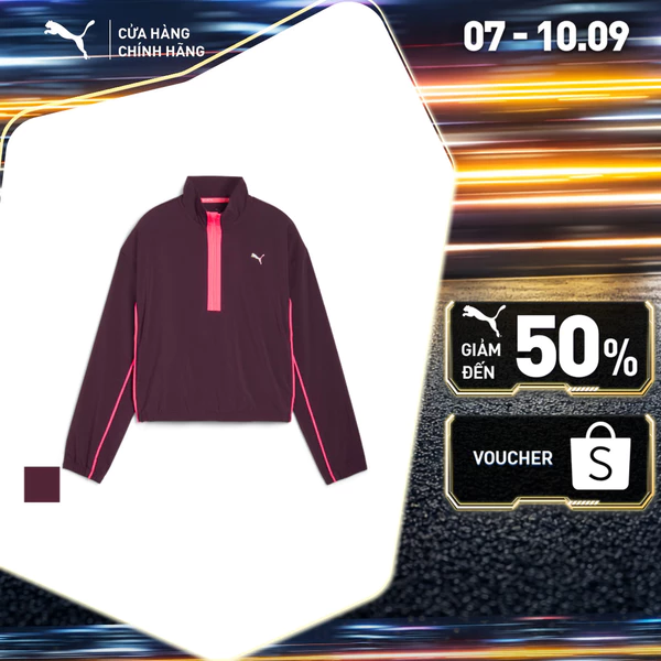 Áo Khoác Chạy Bộ PUMA Nữ RUN FOR HER WOVEN 1/2 ZIP