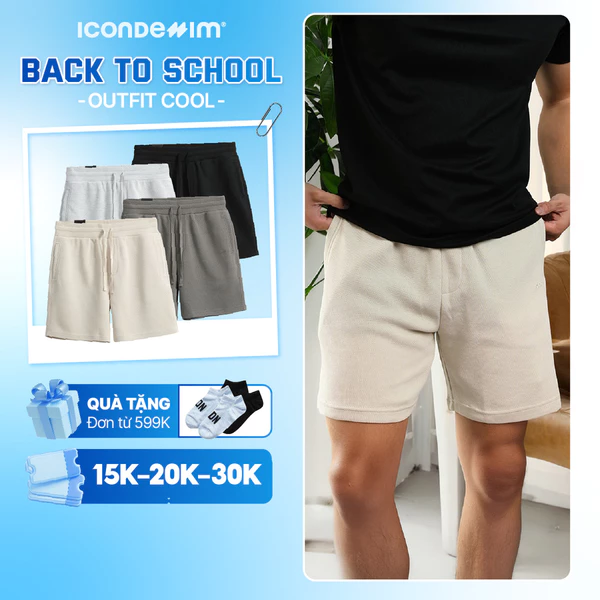 Quần Short Nam ICONDENIM Pique Regular QSID0138