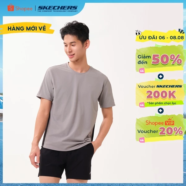 Áo Thun Tay Ngắn Nam Skechers Running Performance Short Sleeve Tee - SP226M123-04D8