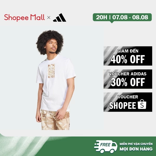 [Duy nhất 8.8 - VOUCHER 30%]adidas Phong cách sống Áo Thun Camo Label Nam trắng IX6743