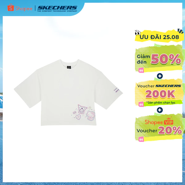 Áo Thun Tay Ngắn Nữ Skechers Sanrio Character Short Sleeve Tee - SL425W618-00QF