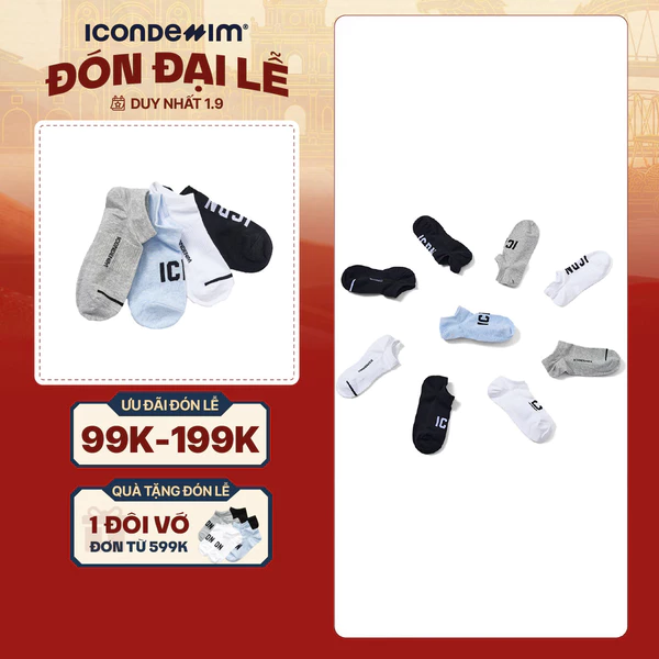 [HÀNG TẶNG KHÔNG BÁN] Vớ No-Show Nam ICONDENIM Bold Logo ICDN VOID0042