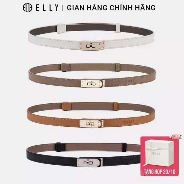 Thắt lưng nữ ELLY ED74 khóa chốt da thật cao cấp dây nịt nữ thời trang chính hãng