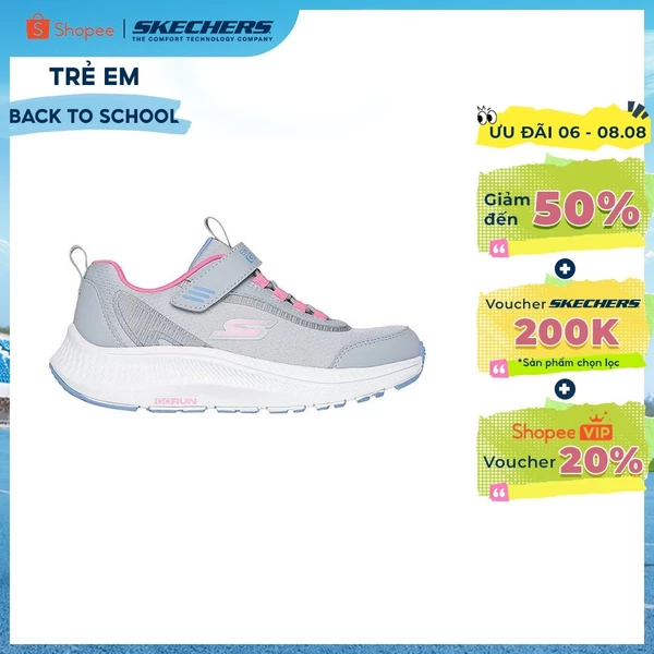 Giày Thể Thao Bé Gái Skechers GOrun Consistent 2.0 Steady Pace Chạy Bộ Tập luyện-303928L-GRY Goga Mat Online Sale