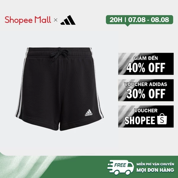 [Duy nhất 8.8 - VOUCHER 30%]adidas Phong cách sống Quần Short 3 Sọc Essentials Trẻ em Đen IC3631