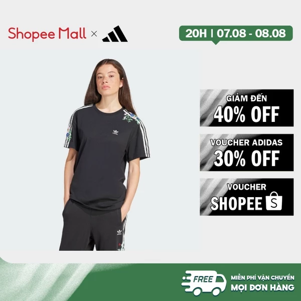 [Duy nhất 8.8 - VOUCHER 30%]adidas Phong cách sống Áo Thun Hoa Dáng Suông Nữ Đen IT5399